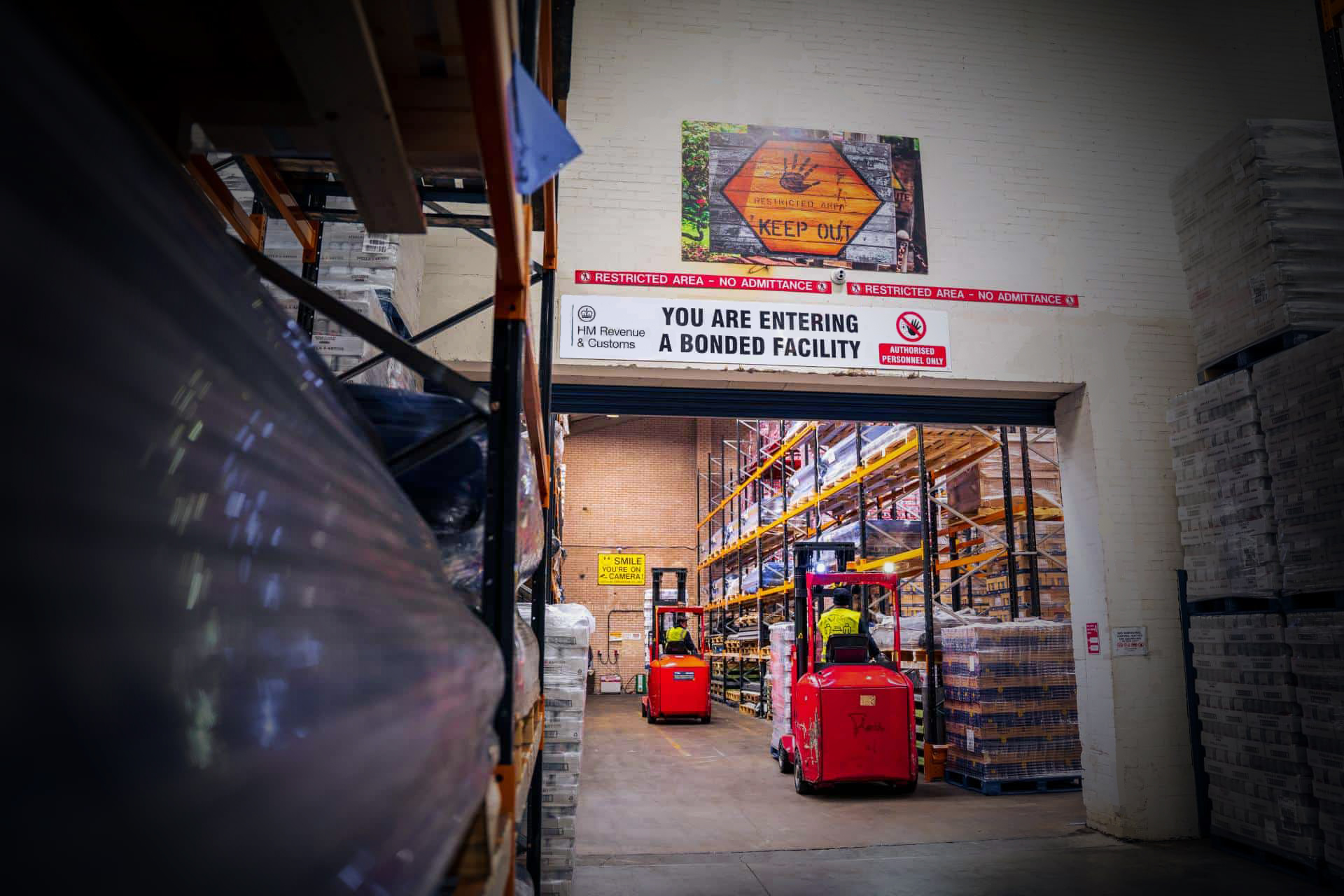 Bonded warehouse entrance