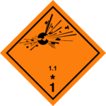 Explosives class 1.1 label