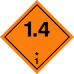 Explosives class 1.4 label.